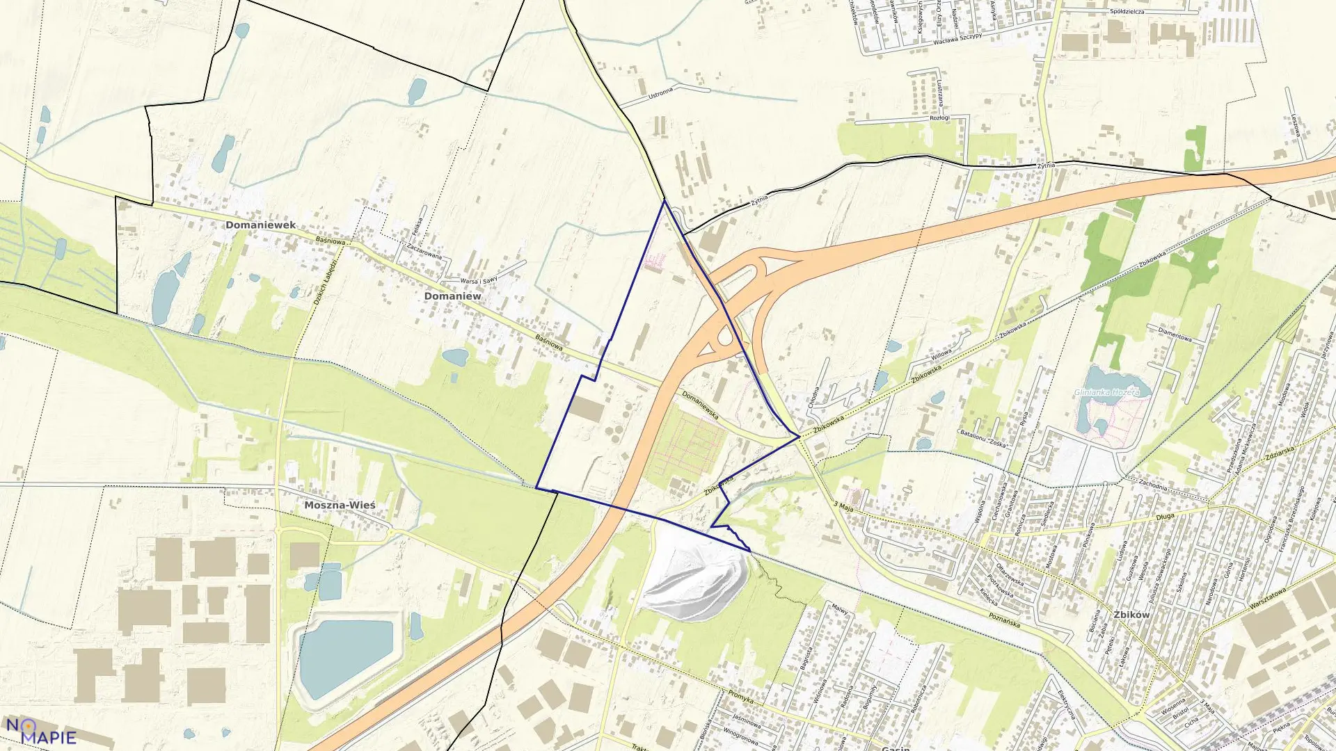 Mapa obrębu 01 w mieście Pruszków