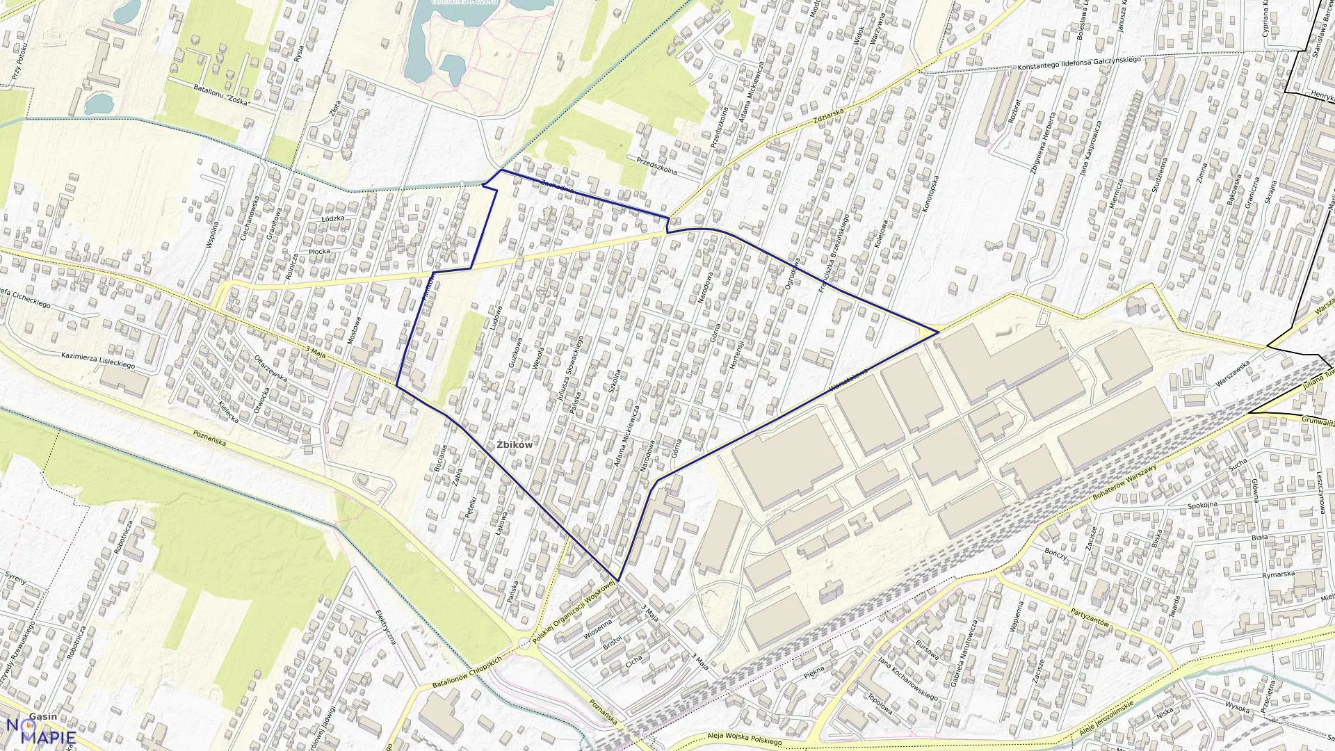 Mapa obrębu 09 w mieście Pruszków