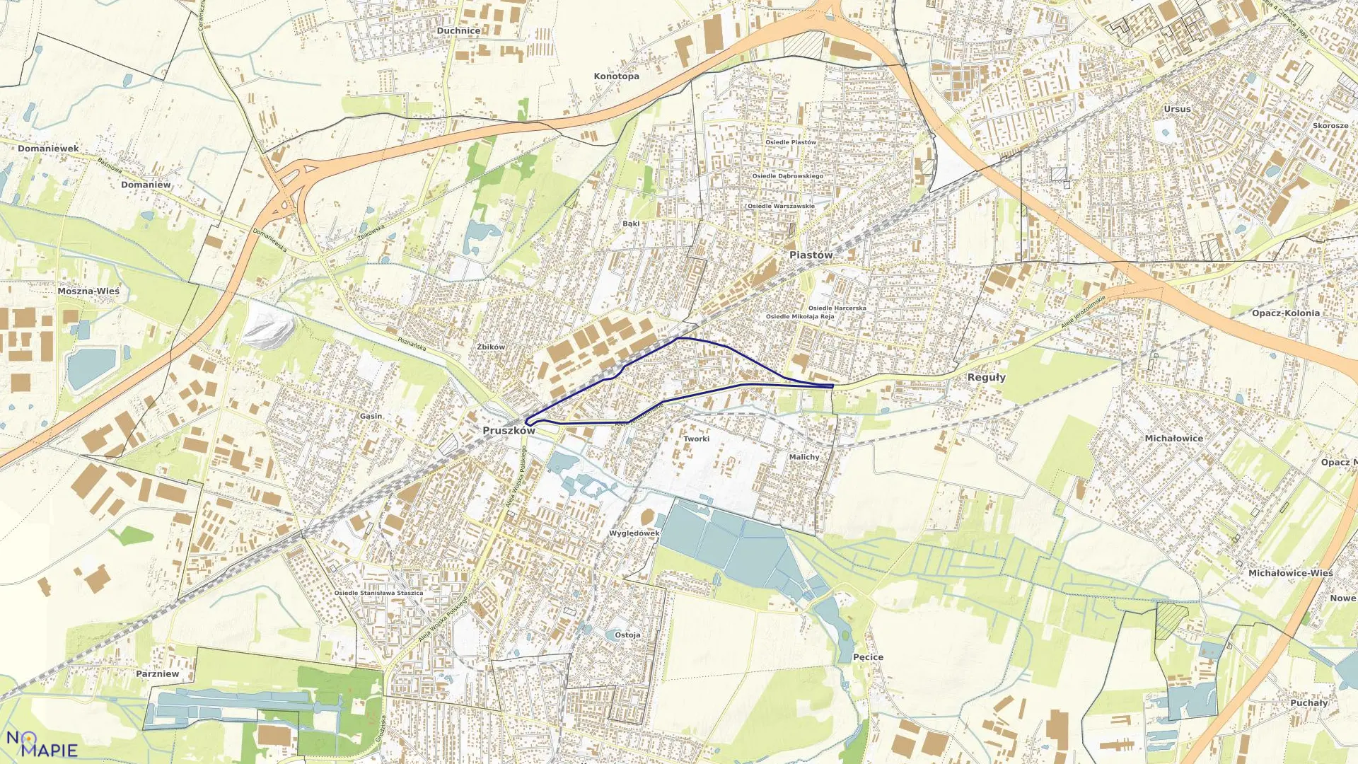 Mapa obrębu 26 w mieście Pruszków